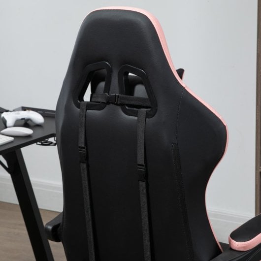 Vinsetto Silla Gaming de Cuero Pu con Altura Ajustable Negro