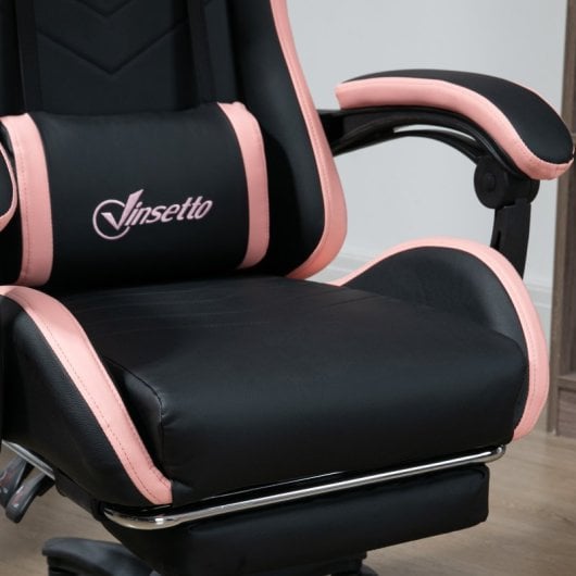 Vinsetto Silla Gaming de Cuero Pu con Altura Ajustable Negro