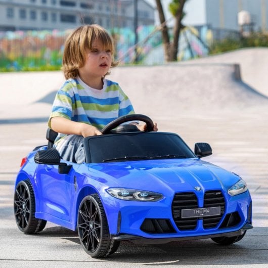 Aiyaplay BMW M4 Coche Eléctrico para Niños con Mando a Distancia Azul