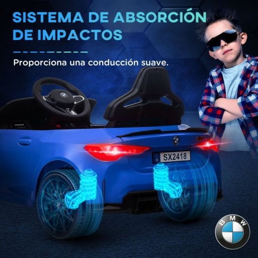 Aiyaplay BMW M4 Coche Eléctrico para Niños con Mando a Distancia Azul