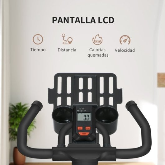 Homcom A90-146V01BU Bicicleta Estática con Resistencia Regulable Pantalla LCD Azul
