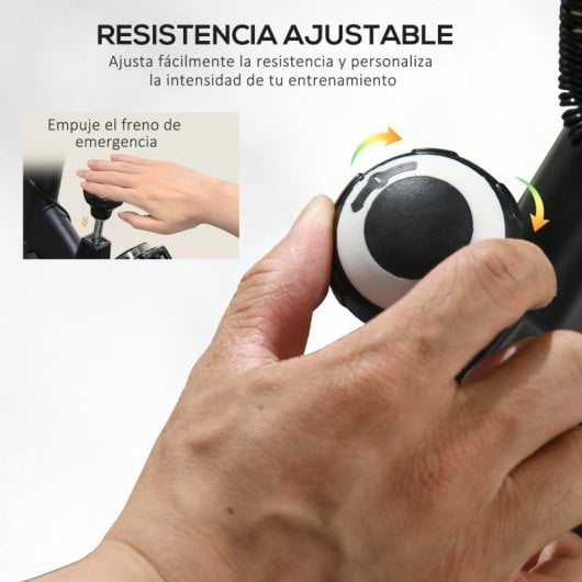 Homcom A90-146V01BU Bicicleta Estática con Resistencia Regulable Pantalla LCD Azul