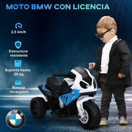 Homcom Moto Eléctrica Para Niños de 18-36 Meses 66x37x44cm Azul