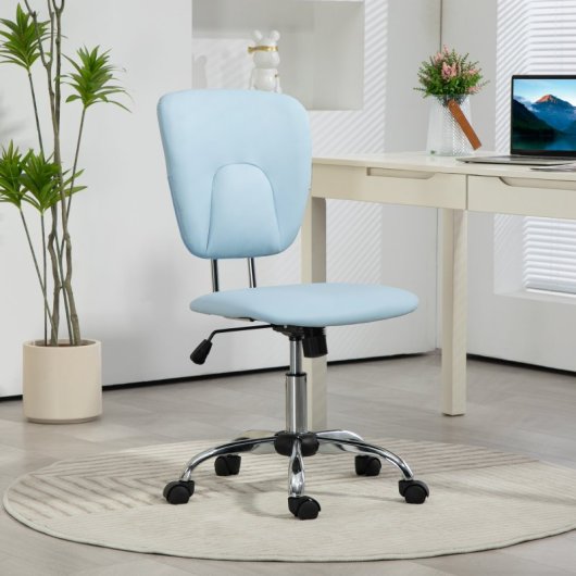 Vinsetto Silla de Oficina con Altura Ajustable e Inclinación Azul