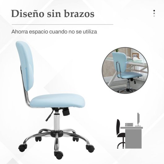 Vinsetto Silla de Oficina con Altura Ajustable e Inclinación Azul