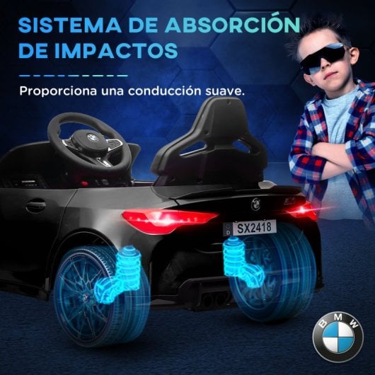 Aiyaplay BMW M4 Coche Eléctrico con Mando a Distancia para Niños Negro