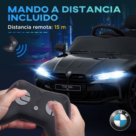 Aiyaplay BMW M4 Coche Eléctrico con Mando a Distancia para Niños Negro