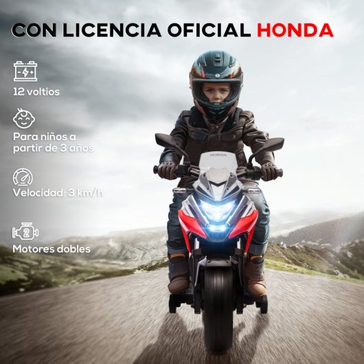 Aiyaplay Honda Moto Eléctrica para Niños de +3 Años Rojo