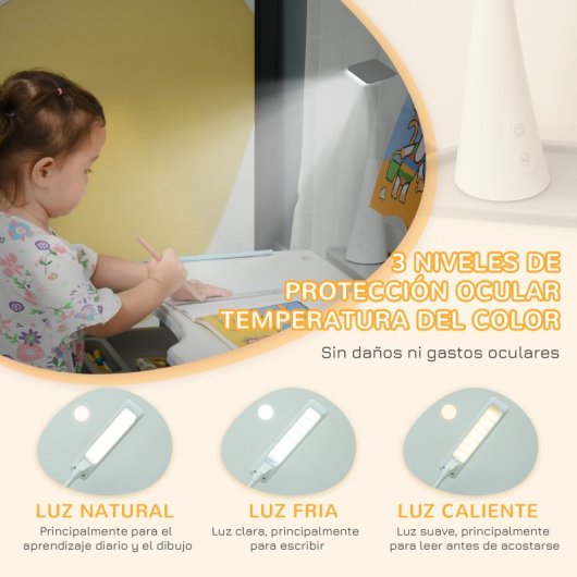 Homcom Juego De Escritorio Y Silla Para Niños De +6 Años Altura Ajustable Gris