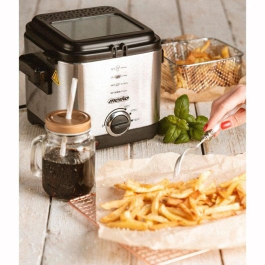 Friggitrice Mesko MS4910 1.5L 900W Acciaio Inox Termostato Anti Odore