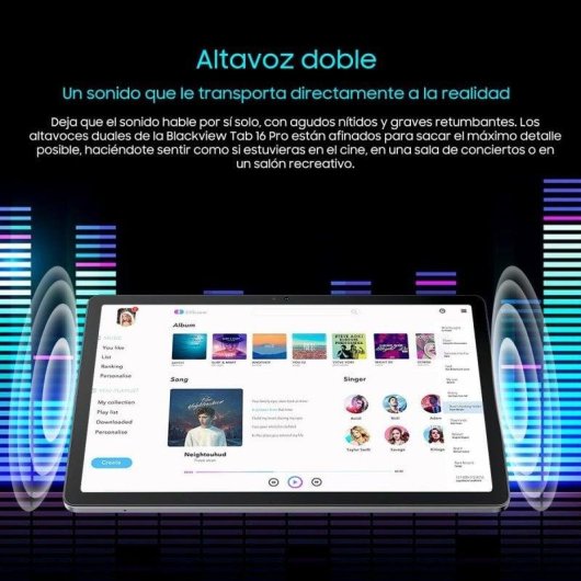 Tablet Blackview Tab 16 Pro WiFi + 4G 11" 16GB 256GB Gris con Teclado y Stylus Pen