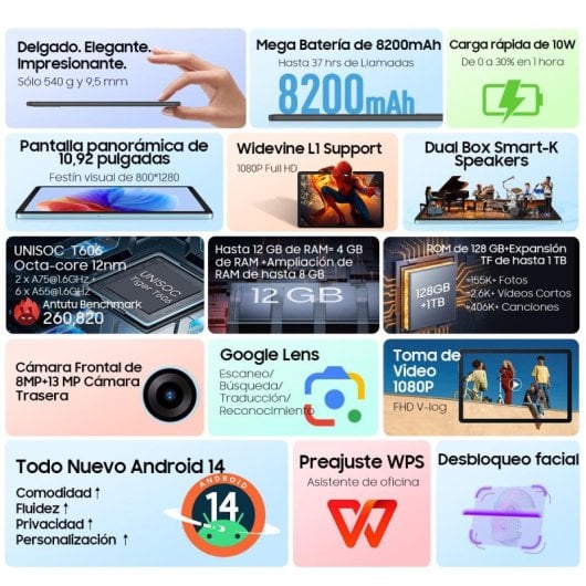 Blackview Tab 90 11" IPS HD 4/128GB WiFi Azul + Teclado Bluetooth