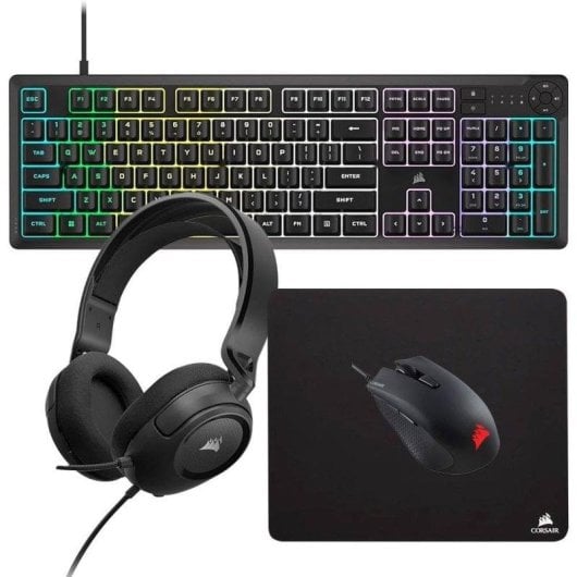 Tastatur Corsair K55 CORE RGB mit Harpoon RGB Pro Maus und HS35 v2 Headset