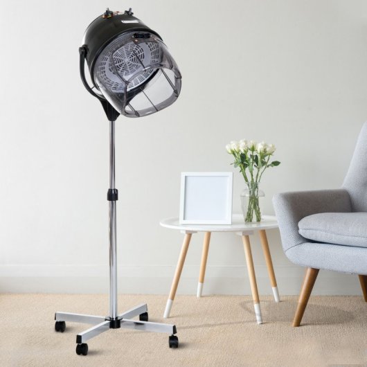 Homcom Secador de Cabelo Profissional com Campânula e Altura Ajustável 1180W Preto