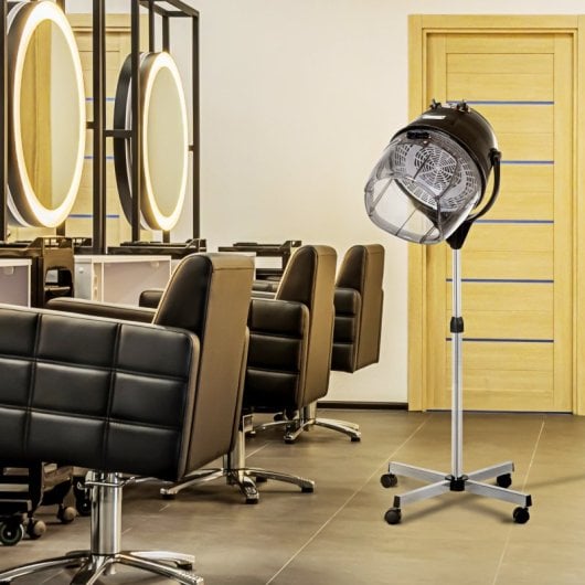 Homcom Secador de Cabelo Profissional com Campânula e Altura Ajustável 1180W Preto