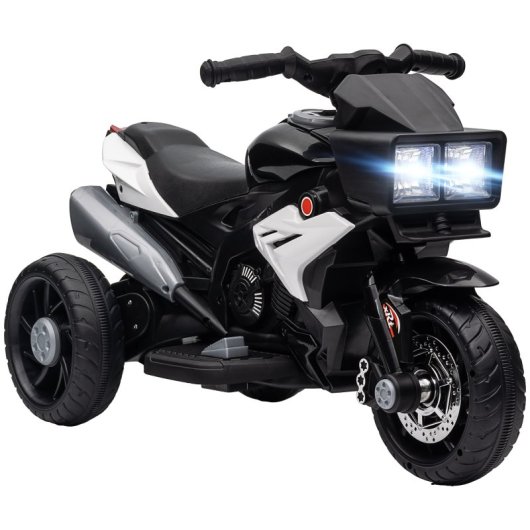 Homcom Moto Eléctrica con Luces y Música para Niños De +3 Años Negro