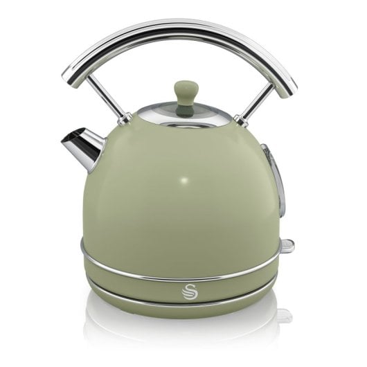 Swan Stp7050gneu Retro Set de Desayuno Hervidora de Agua 1.8L + Tostadora 815W Verde