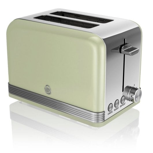 Swan Stp7050gneu Retro Set de Desayuno Hervidora de Agua 1.8L + Tostadora 815W Verde