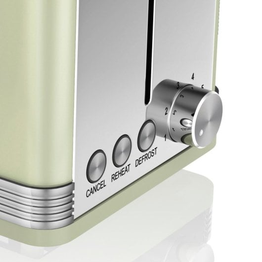 Swan Stp7050gneu Retro Set de Desayuno Hervidora de Agua 1.8L + Tostadora 815W Verde