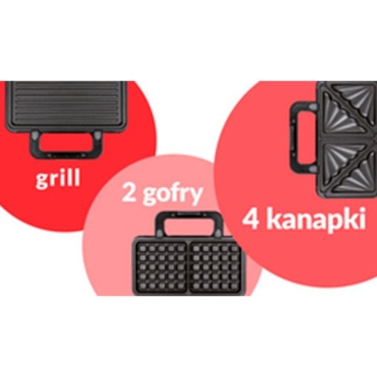 Mpm Mop-43m 3-in-1 Sandwichmaker, Waffeleisen/Grill/Eisen, 1000 W, schwarz