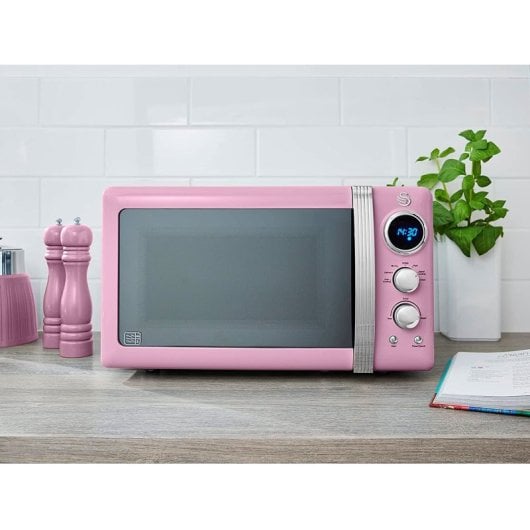 Swan Retro Sm22030lpneu Micro-ondes Numérique 20L 800W Rose