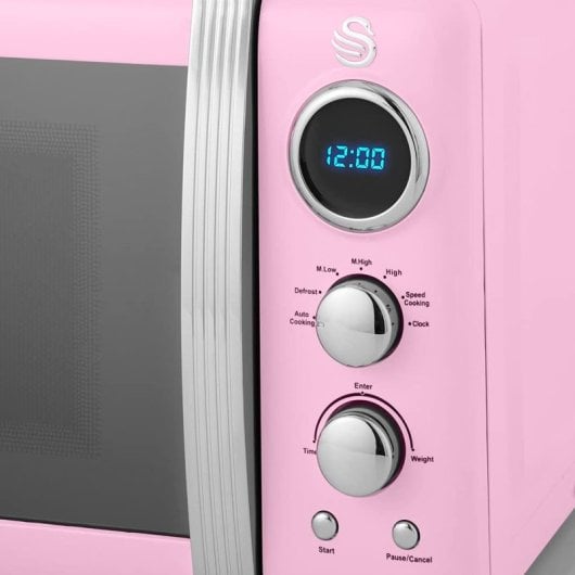 Swan Retro Sm22030lpneu Micro-ondes Numérique 20L 800W Rose
