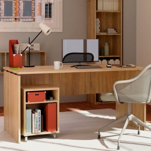 Briebe Bri-14117 Mesa de Oficina 76x155x68cm Zenith Roble Gold
