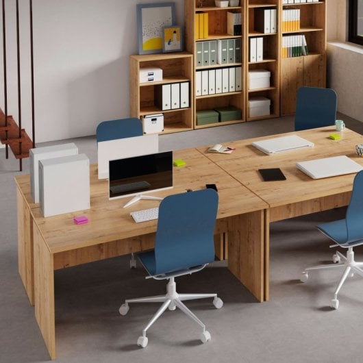Briebe Bri-14117 Mesa de Oficina 76x155x68cm Zenith Roble Gold