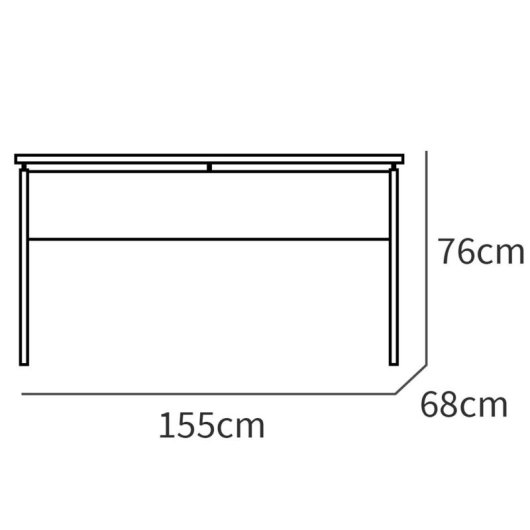 Briebe Bri-14117 Mesa de Oficina 76x155x68cm Zenith Roble Gold
