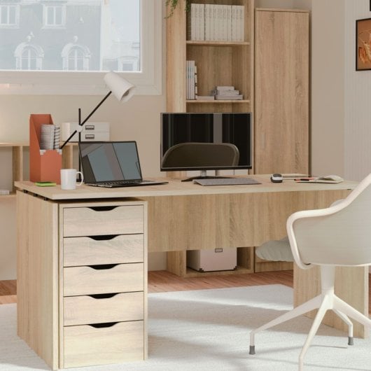 Briebe Bri-6117 Mesa de Oficina 76x155x68cm Zenith Roble Cambrian