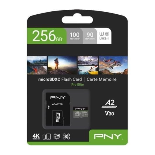 Scheda microSD PNY Pro Elite 256GB UHS-I U3 V30 A2 100MB/s