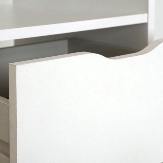 Briebe Bri-1005 Bureau d'ordinateur avec tiroirs 76x115x50cm Blanc
