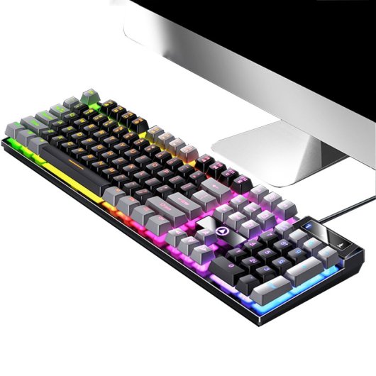 Kinsi K500 Teclado USB RGB Gaming Negro Qwerty USA