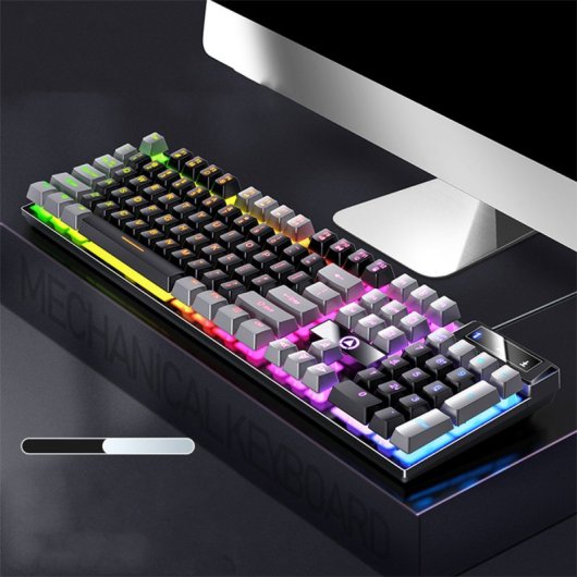 Kinsi K500 Teclado USB RGB Gaming Negro Qwerty USA