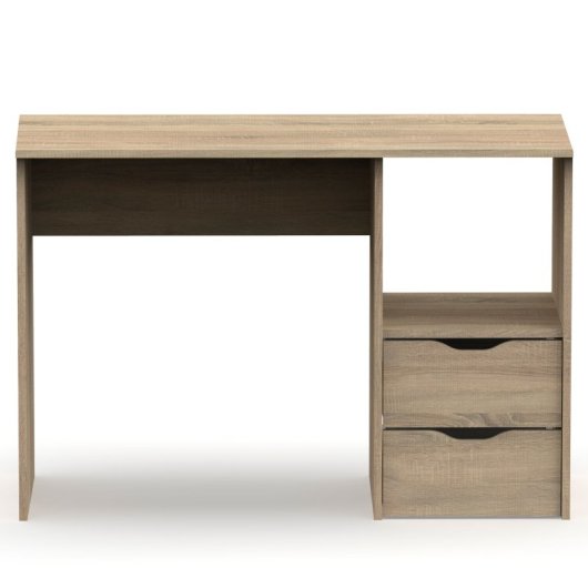 Briebe bri-6005 Mesa de Ordenador 2 Cajones 76x115x50cm + Estantería prakt Roble