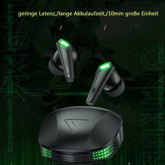 Kinsi T308 Auriculares Inalámbricos Gaming con Cancelación de Ruido Negros