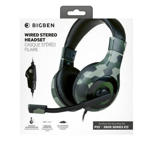 Nacon Bigben Auriculares Gaming Estéreo Multiplataforma con Cable Camuflaje