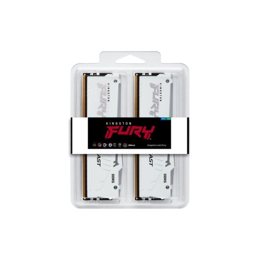 Kingston Fury Beast DDR5 RGB 6000 MHz 32 GB 2 x 16 GB CL36 AMD EXPO Weiß