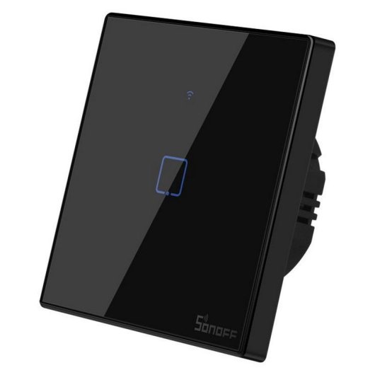 Sonoff T3EU1C-TX Interrupteur Tactile Mural Wi-Fi 1 Canal Noir