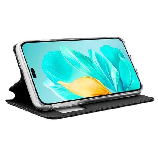 Étui de type livre lisse noir à rabat cool pour Honor 200 Lite