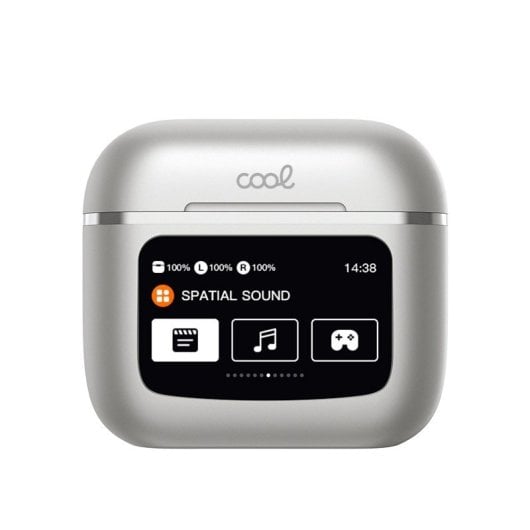 Cool Touch Auriculares Inalámbricos Bluetooth con Pantalla LCD Táctil Grises