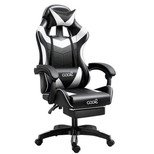 Cool Rest Cadeira Gaming Premium com Apoio para Pés Preta/Branca