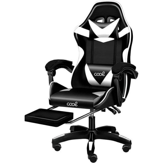 Cool Rest Cadeira Gaming Premium com Apoio para Pés Preta/Branca