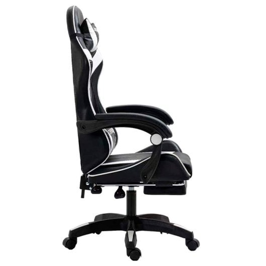 Cool Rest Cadeira Gaming Premium com Apoio para Pés Preta/Branca