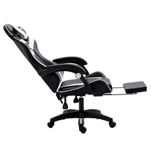 Cool Rest Cadeira Gaming Premium com Apoio para Pés Preta/Branca
