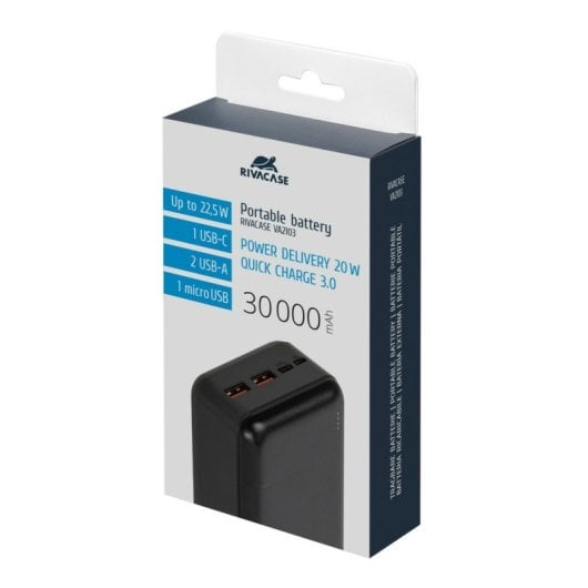 Rivacase VA2103 Powerbank 30000 mAh Schwarz