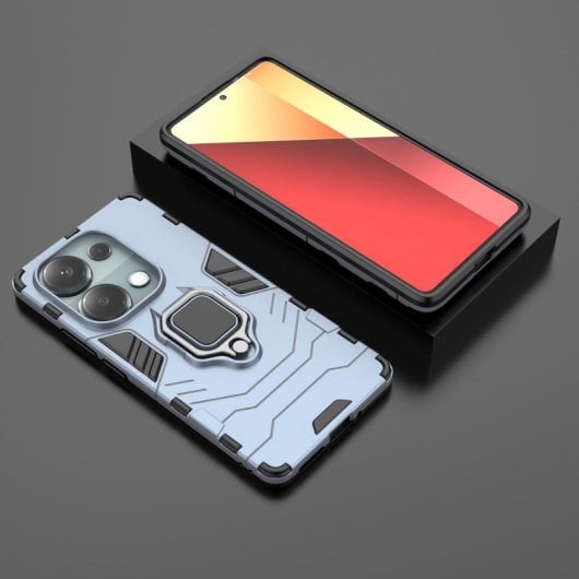 Max Power Digital Custodia magnetica con anello blu per Xiaomi Redmi Note 13 Pro / Poco M6 Pro