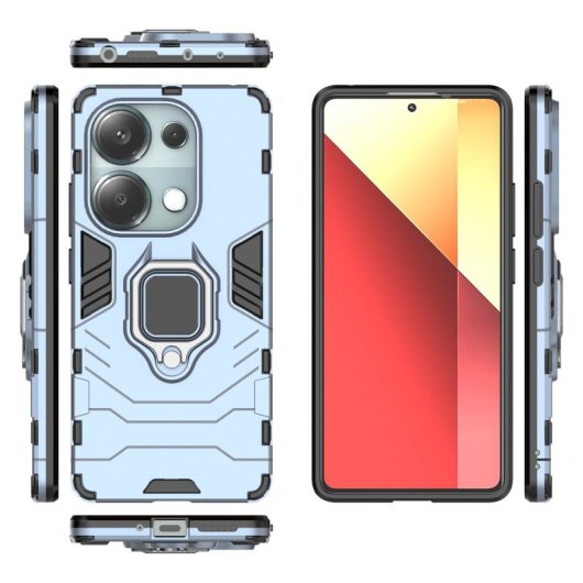 Max Power Digital Custodia magnetica con anello blu per Xiaomi Redmi Note 13 Pro / Poco M6 Pro
