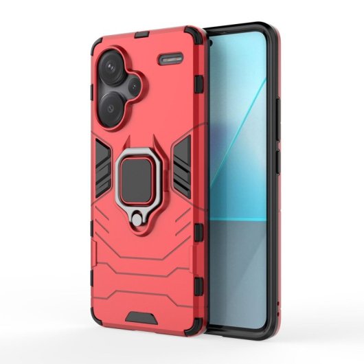 Max Power Digital Funda Magnética con Anillo Rojo para Xiaomi Redmi Note 13 Pro Plus