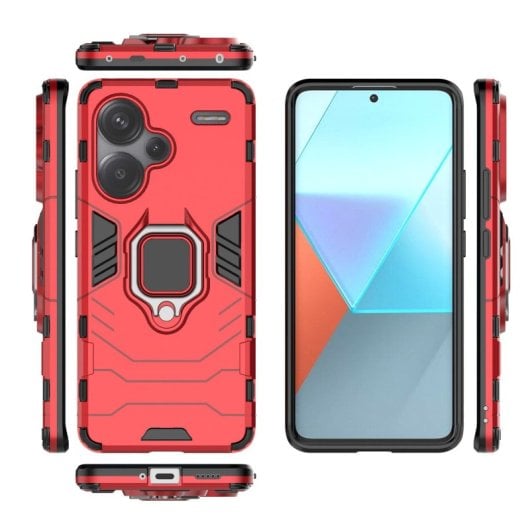 Max Power Digital Funda Magnética con Anillo Rojo para Xiaomi Redmi Note 13 Pro Plus